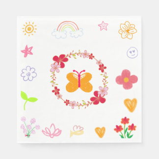 Serviette En Papier Serviettes d'anniversaire pour enfants en jaune et