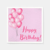 Serviette En Papier Serviettes d'anniversaire roses (Devant)