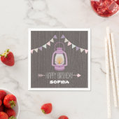 Serviette En Papier Serviettes d'anniversaire violette (En situation)