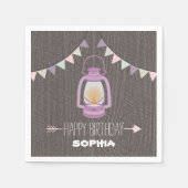 Serviette En Papier Serviettes d'anniversaire violette (Devant)