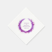 Serviette En Papier serviettes d'art en aquarelle violet mariage (Coin)