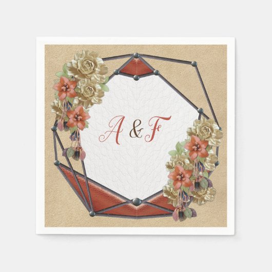 Serviette En Papier Serviettes d'art en cuir et daim (Devant)