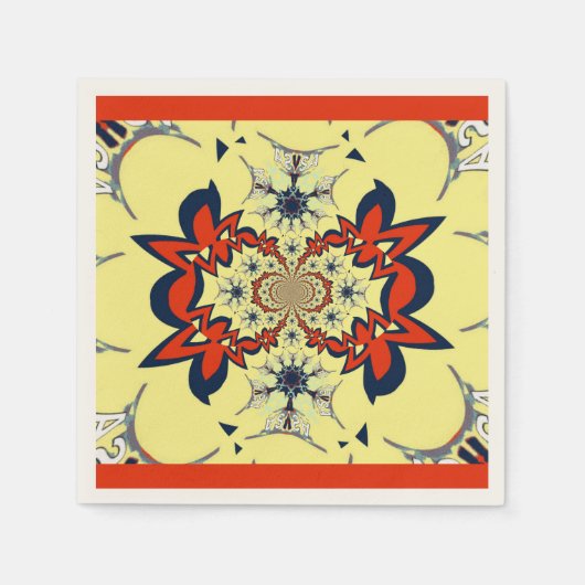 Serviette En Papier Serviettes d'art personnalisées en rouge doré simp (Devant)