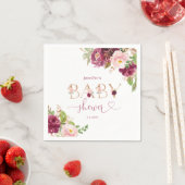 Serviette En Papier Serviettes de baby shower à fleurs en or bordeaux (En situation)