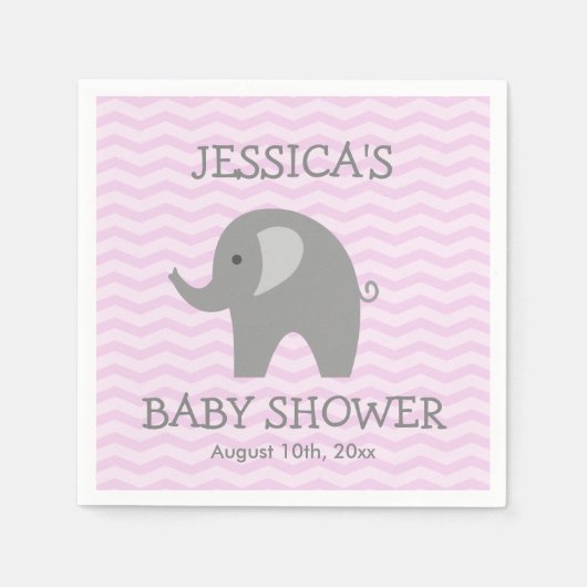 Serviette En Papier Serviettes de baby shower animal du zoo du chevron (Devant)