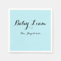 serviettes de baby shower bleu personnalisées pour