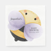 Serviette En Papier Serviettes de Baby shower Bumblebee (violet) (Devant)