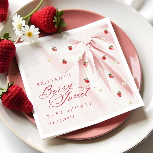 Serviette En Papier Serviettes de Baby shower de boule rose doux Berry