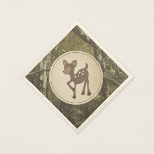 Serviette En Papier Serviettes de baby shower de Camo de cerfs communs
