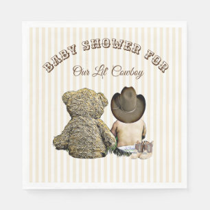 Serviette En Papier Serviettes de baby shower de cowboy de Lil et