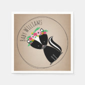 Serviette En Papier Serviettes de baby shower de mouffette de bébé de (Devant)