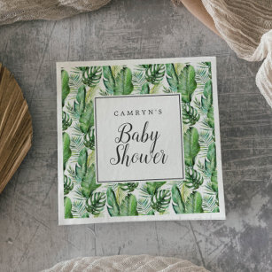Serviette En Papier Serviettes de Baby shower de palmier sauvage