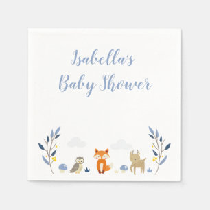 Serviette En Papier Serviettes de baby shower de région boisée