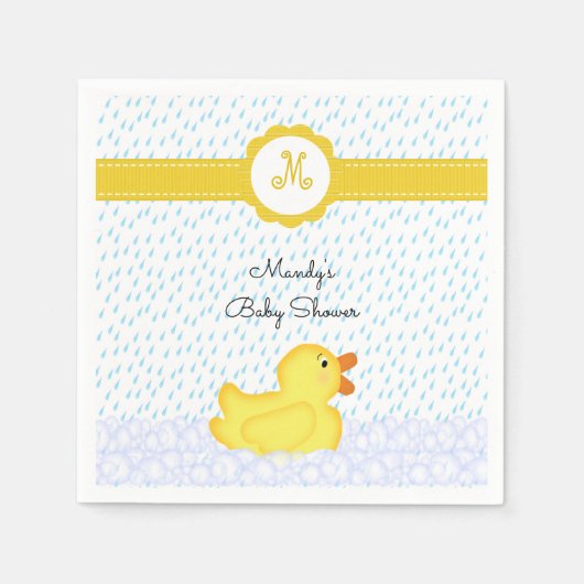 Serviette En Papier Serviettes de Baby shower en caoutchouc monogramme (Devant)