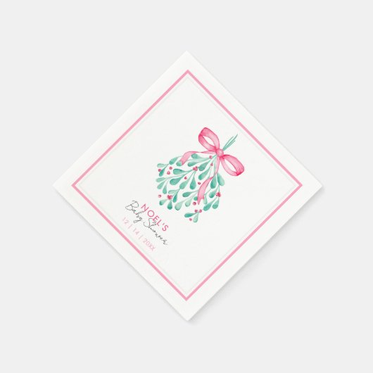 Serviette En Papier Serviettes de Baby shower en Mistletoe rose pour f (Coin)