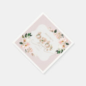 Serviette En Papier Serviettes de baby shower floral rose vif (Coin)