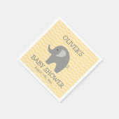 Serviette En Papier Serviettes de baby shower gris d'éléphant de chevr (Coin)