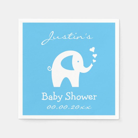 Serviette En Papier Serviettes de baby shower personnalisées avec élép (Devant)
