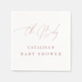 Serviette En Papier Serviettes de Baby shower rose doux (Devant)