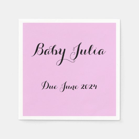 Serviette En Papier serviettes de baby shower roses personnalisées pou (Devant)