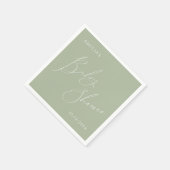 Serviette En Papier Serviettes de Baby shower vert de Sage Whimsical (Coin)