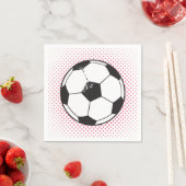 Serviette En Papier Serviettes de bal de football - Rose (En situation)