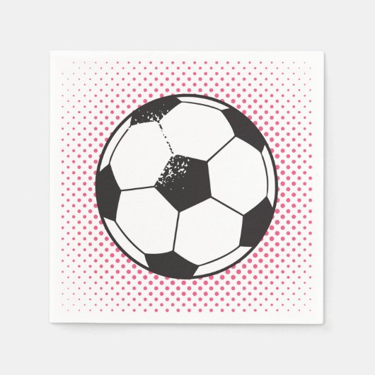 Serviette En Papier Serviettes de bal de football - Rose (Devant)