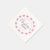 Serviette En Papier serviettes de baptême de fille blanche avec fleurs (Coin)