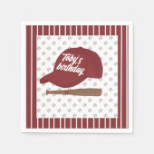 Serviette En Papier serviettes de base-ball rouges personnalisées (Devant)