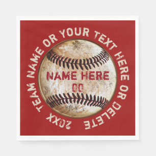 Serviette En Papier Serviettes de baseball vintage avec vos COULEURS e
