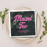 Serviette En Papier Serviettes de Bat mitzvah en néon tropical personn<br><div class="desc">Ajoutez des vibes tropicales et amusantes à votre fête Bat mitzvah avec ces serviettes tropicales roses de néon "Mazel Tov". Entrez l'outil de conception Zazzle pour une personnalisation supplémentaire.</div>