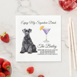 Serviette En Papier Serviettes de boisson de mariage géant Schnauzer
