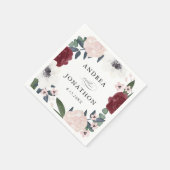 Serviette En Papier Serviettes de boissons romantiques aux fleurs (Coin)