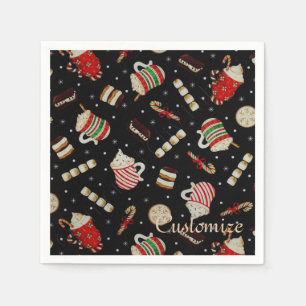 Serviette En Papier Serviettes de café de Noël de Latte de café