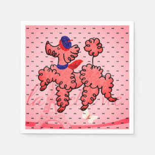 Serviette En Papier Serviettes de caniche rose
