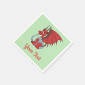 Serviette En Papier Serviettes de caricature Dragon Rouge (Coin)