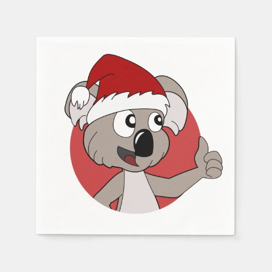 Serviette En Papier serviettes de caricature koala de Noël (Devant)