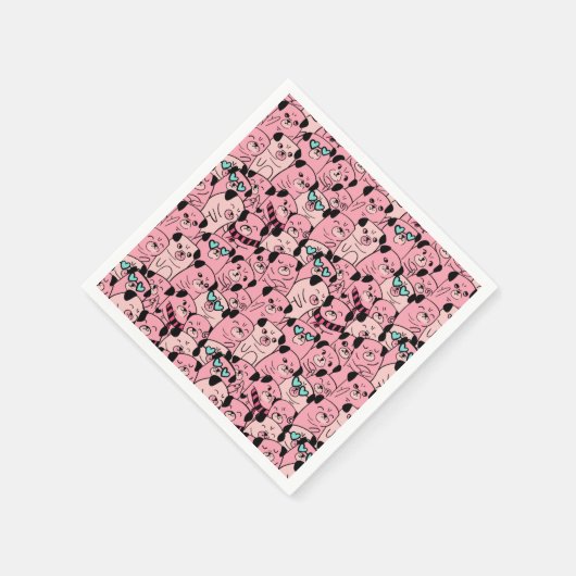 Serviette En Papier Serviettes de Carlins mignons (Coin)