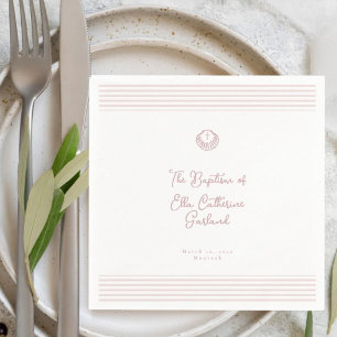 Serviette En Papier Serviettes de célébration de baptême blush blanc m