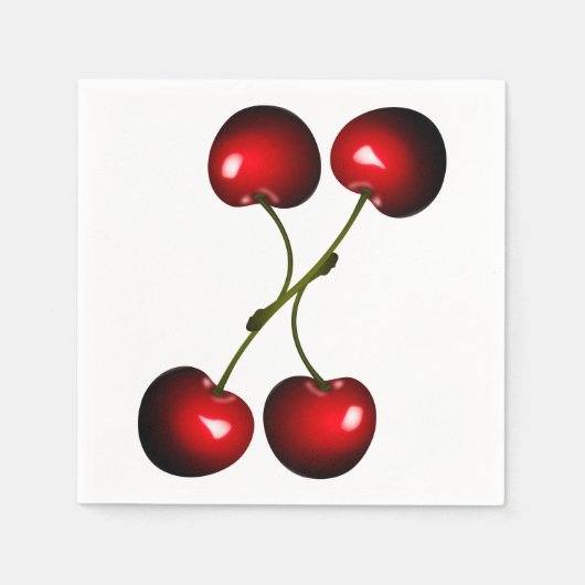 Serviette En Papier Serviettes de cerise douce et rouge (Devant)