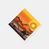 Serviette En Papier Serviettes de chameau de désert de coucher de sole (Coin)