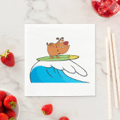 Serviette En Papier Serviettes de chien drôle de chien de surf