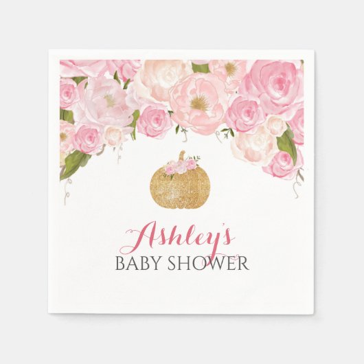 Serviette En Papier Serviettes de citrouille roses (Devant)