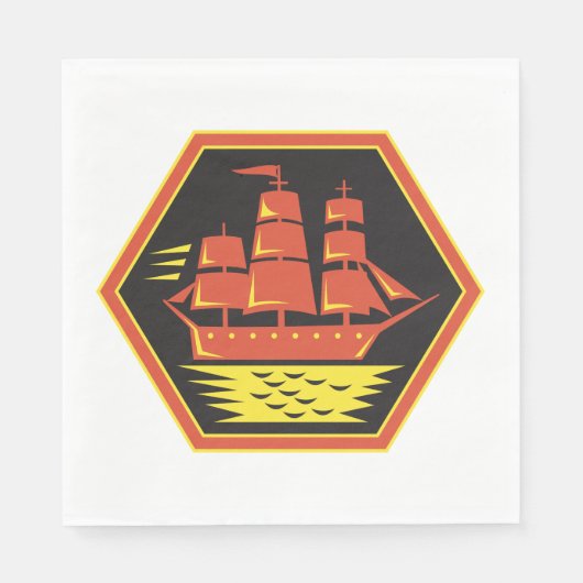 Serviette En Papier Serviettes de clipper historiques (Devant)