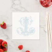 Serviette En Papier Serviettes de cocktail à monogramme "L" bleu clair (En situation)