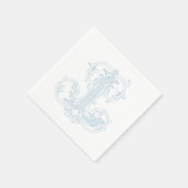 Serviette En Papier Serviettes de cocktail à monogramme "L" bleu clair (Coin)