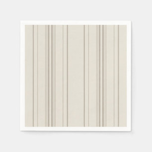 Serviette En Papier Serviettes de cocktail à rayures douces beige