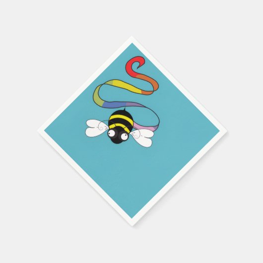 Serviette En Papier Serviettes de cocktail Arc-en-ciel abeille (Coin)