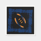 Serviette En Papier Serviettes de cocktail bleu/orange/noir (Devant)