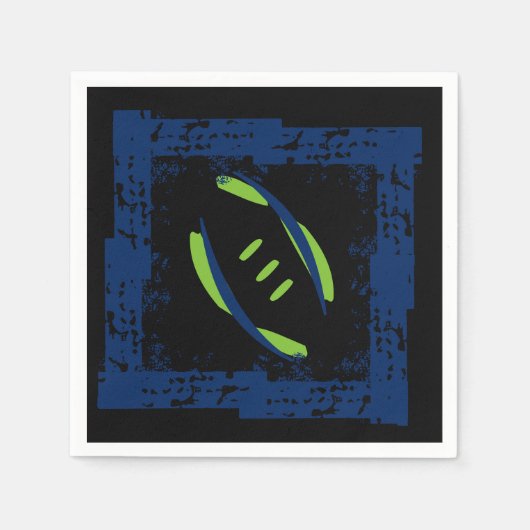 Serviette En Papier Serviettes de cocktail bleu/vert/noir (Devant)